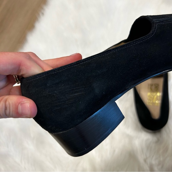 Salvatore Ferragamo Black Suede Square Toed Loafer Shoes Size 8.5 - Picture 9 of 11